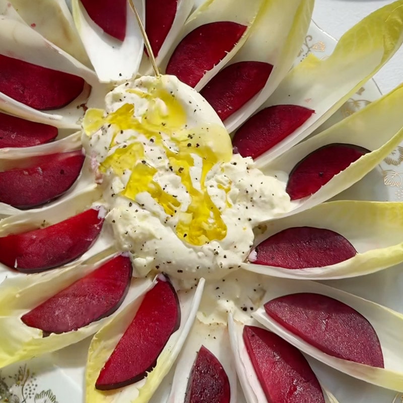 Burrata Plate with Endive and Plum