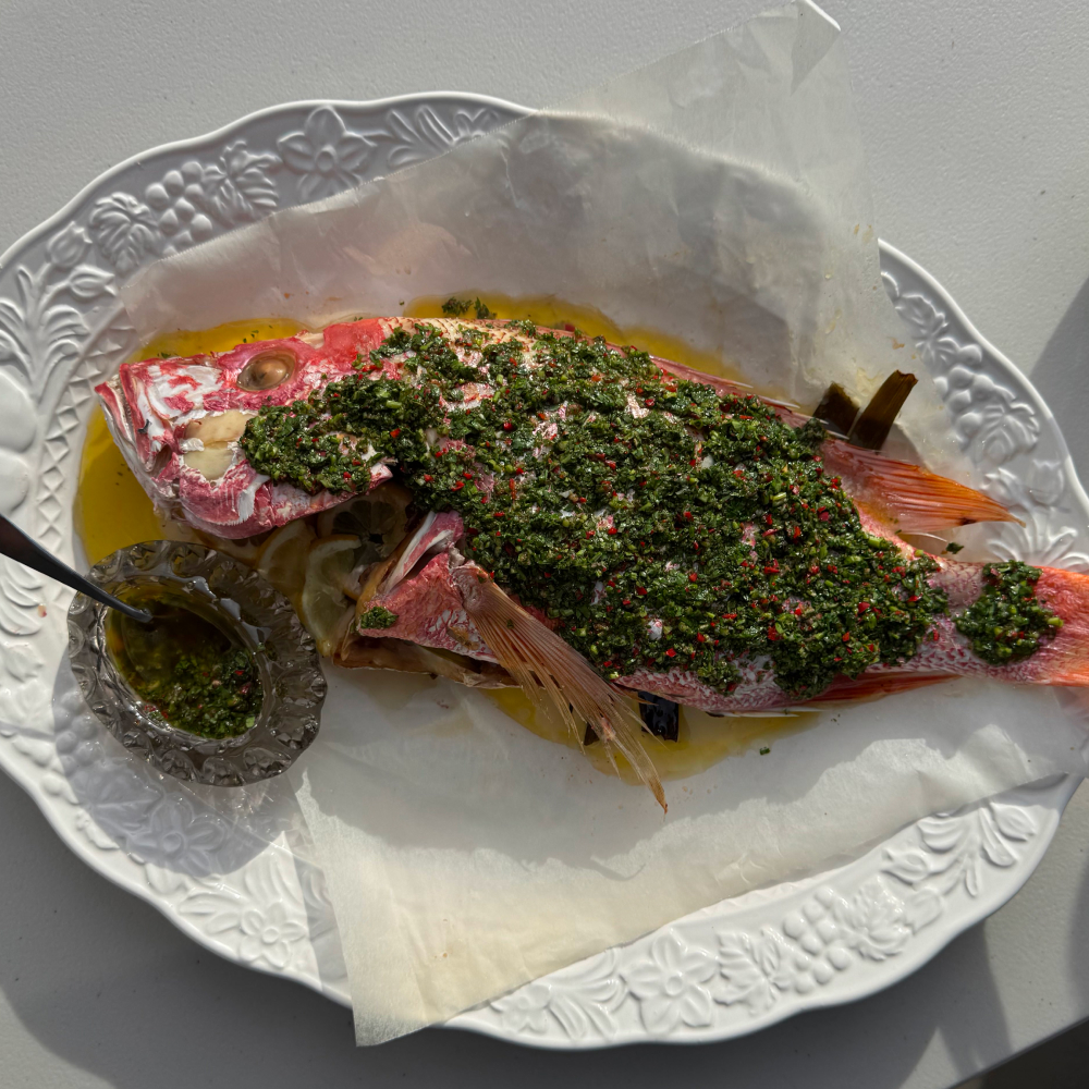 Whole Roasted Snapper with Chimichurri
